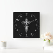 Horloge Carrée Croix orthodoxe (Maison)