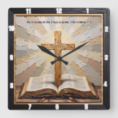 Horloge Carrée Cross's Power: Word Revealed True (Recto)