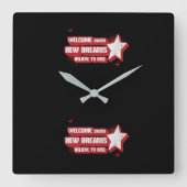 Horloge Carrée "Croyez en le temps : la motivation première" (Recto)