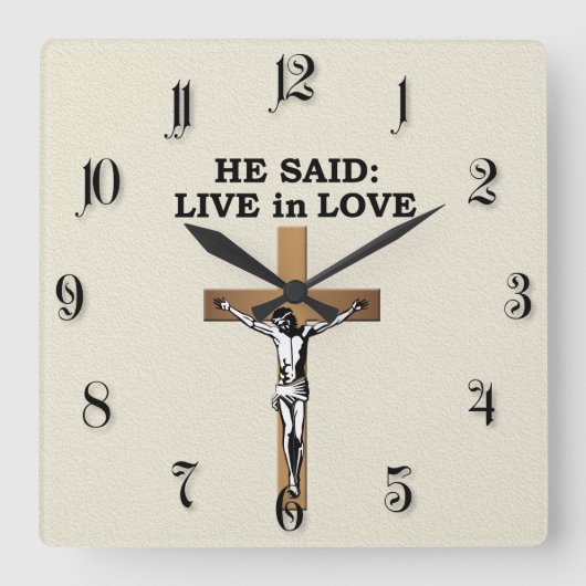 Horloge Carrée Crucifix (Recto)