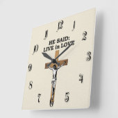 Horloge Carrée Crucifix (Angle)