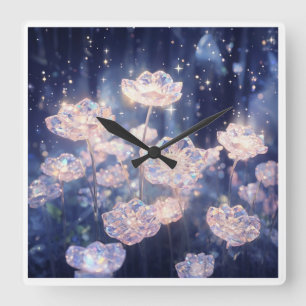 Horloge Carrée Crystal Bloom