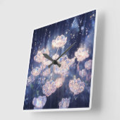 Horloge Carrée Crystal Bloom (Angle)