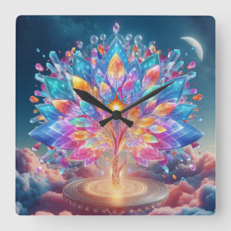 Horloge Carrée Crystal Tree
