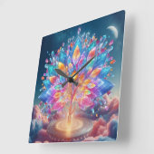 Horloge Carrée Crystal Tree (Angle)