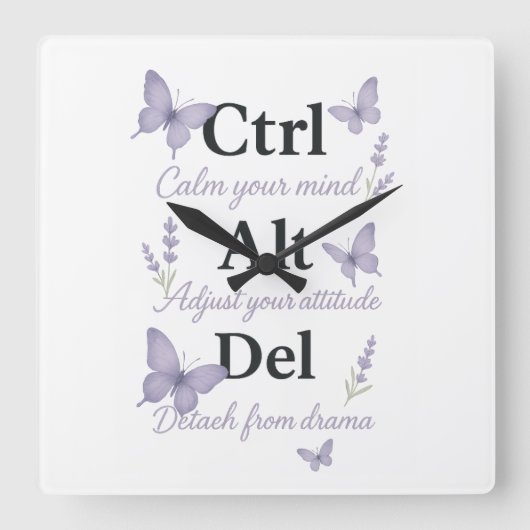 HORLOGE CARRÉE CTRL, ALT, DEL (Recto)