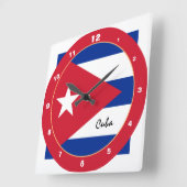 Horloge Carrée Cuban Flag & Cuba trendy fashion /design clock (Angle)