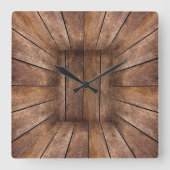 Horloge Carrée Cube en bois Abstrait (Recto)