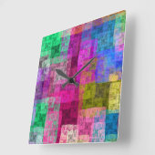 Horloge Carrée cubes Abstraits (Angle)