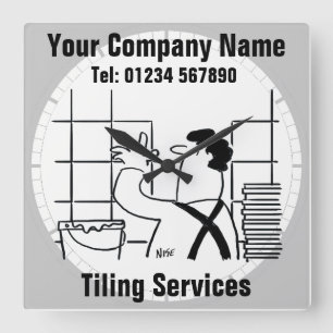 Horloge Carrée Cuisine et salle de bains, carrelage au mur ou au