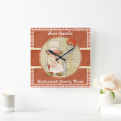 Horloge Carrée Cuisine italienne (Maison)