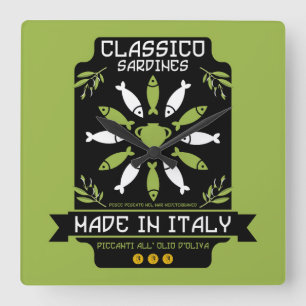 Horloge Carrée Cuisine italienne