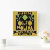 Horloge Carrée Cuisine italienne d'huile d'olive (Maison)