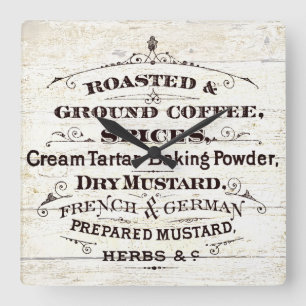 Horloge Carrée Cuisine vintage