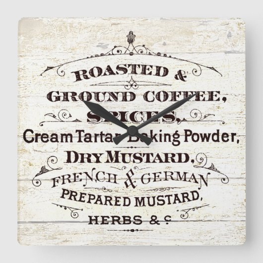 Horloge Carrée Cuisine vintage (Recto)