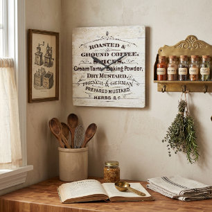 Horloge Carrée Cuisine vintage