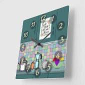 Horloge Carrée Cuisine vintage (Angle)