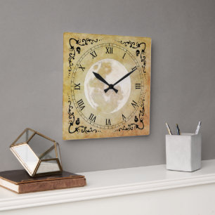 Horloge Carrée Cuisine Whimsical, Antique, Vintage