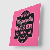Horloge Carrée Cupcake Master Baker (Angle)
