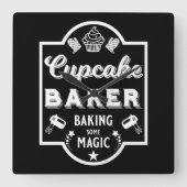 Horloge Carrée Cupcake Master Baker (Recto)