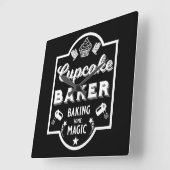 Horloge Carrée Cupcake Master Baker (Angle)