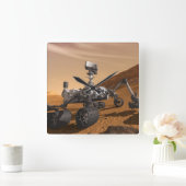 Horloge Carrée Curiosity : Le Rover de Mars (Maison)