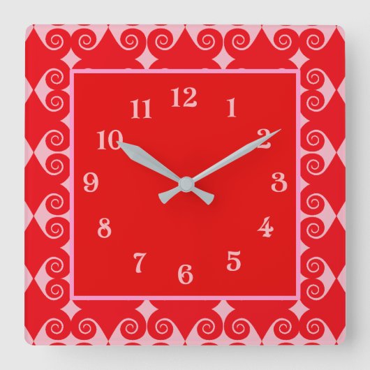 Horloge Carrée Curly Diamond Pattern (Recto)
