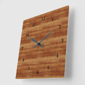 Horloge Carrée Curly Koa Acacia Grain (Angle)