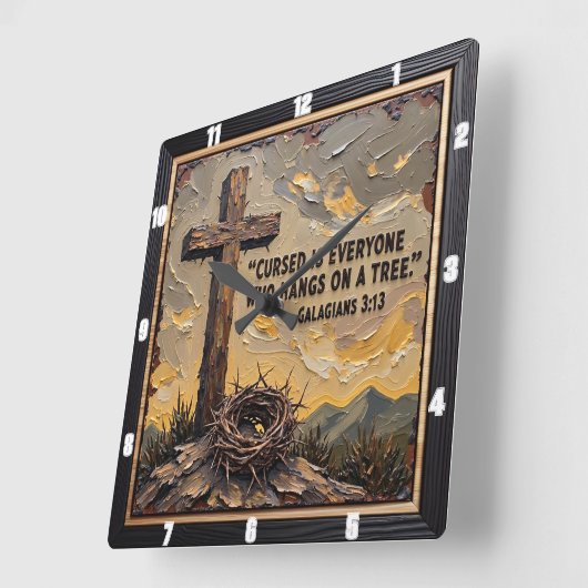 Horloge Carrée Curse to Blessing: The Cross (Angle)