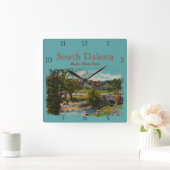 Horloge Carrée Custer State Park Game Lodge Carré personnalisé mu (Maison)