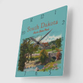 Horloge Carrée Custer State Park Game Lodge Carré personnalisé mu (Angle)