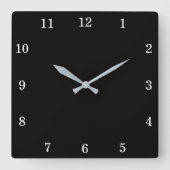 Horloge Carrée Custom Background Color (Recto)