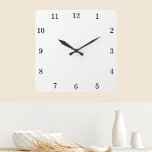 Horloge Carrée Custom Background Color<br><div class="desc">Click EDIT DESIGN, then click EDIT BACKGROUND to change the background color, and easily create your personalized wall clock. Donc, vous pouvez click TEXT TO ADD A TEXT LINE. You can TRANSFER this DESIGN on other Zazzle products and adjust it to fit most of the Zazzle items. Standard Studio designs...</div>