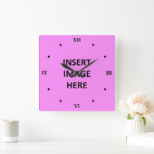 Horloge Carrée Custom Clock Matriplate Black Roman Numerals (Maison)