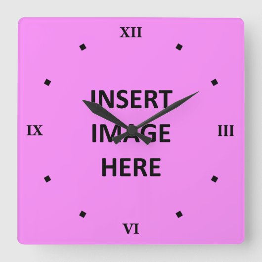 Horloge Carrée Custom Clock Matriplate Black Roman Numerals (Recto)