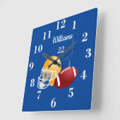 Horloge Carrée Custom Football Time Square Wall Clock (Angle)