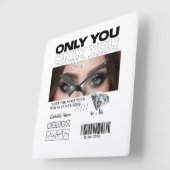 Horloge Carrée Custom Image & Text | Personalized (Angle)