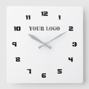 Horloge Carrée Custom Logo de commerce