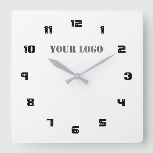 Horloge Carrée Custom Logo de commerce (Recto)