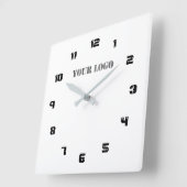 Horloge Carrée Custom Logo de commerce (Angle)