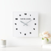 Horloge Carrée Custom Logo de commerce (Maison)