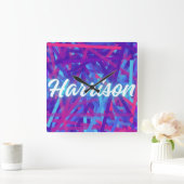 Horloge Carrée Custom Name Sticker – Harrison – Personalized Labe (Maison)