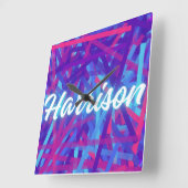 Horloge Carrée Custom Name Sticker – Harrison – Personalized Labe (Angle)
