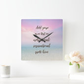 Horloge Carrée CUSTOM Pastel Dream Beach Motivational Quote (Maison)