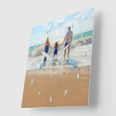 Horloge Carrée Custom Photo Clock - Your Family Design (Angle)