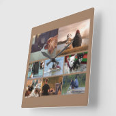 Horloge Carrée Custom photo couples collage | (Angle)