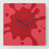 Horloge Carrée Custom Tomato Red Ink Splash Wall Clock (Recto)