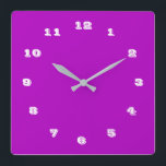 Horloge Carrée Custom Your Colors Font Numbers<br><div class="desc">Belles couleurs personnalisables Horloge - Choisissez / ajoutez vos couleurs arrière - plans et numériques préférées ! Choisissez Vos Polices Numériques Uniques ! Ajoutez votre texte / nom / date / logo / image ...  ou sinon :) Profitez - Soyez heureux - Soyez en santé !</div>