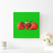 Horloge Carrée Customisable Stravberarc (Maison)