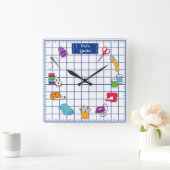 Horloge Carrée Customiser le temps de surface composée Étiquette (Maison)